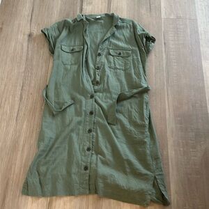 Army Green Old Navy Utility Shirt Dress